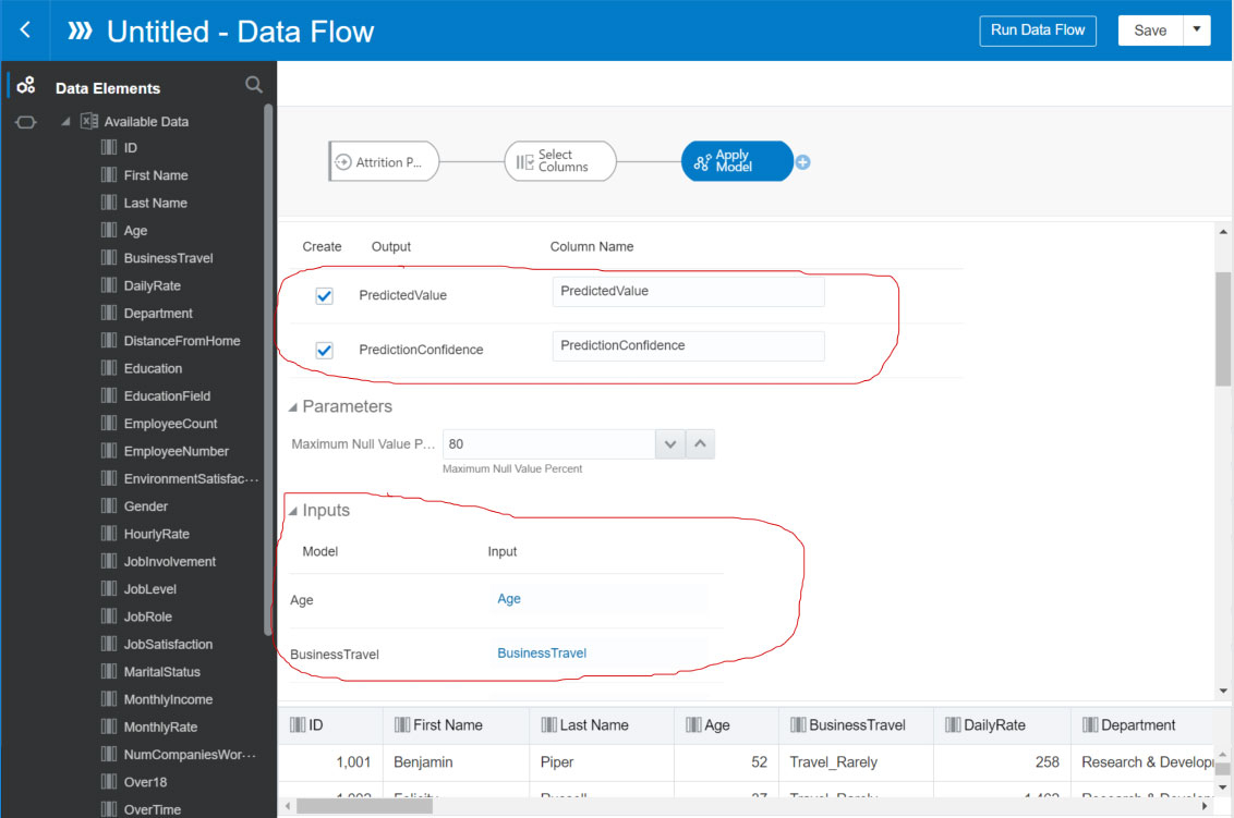 Create Data Flow to Apply the Model 
